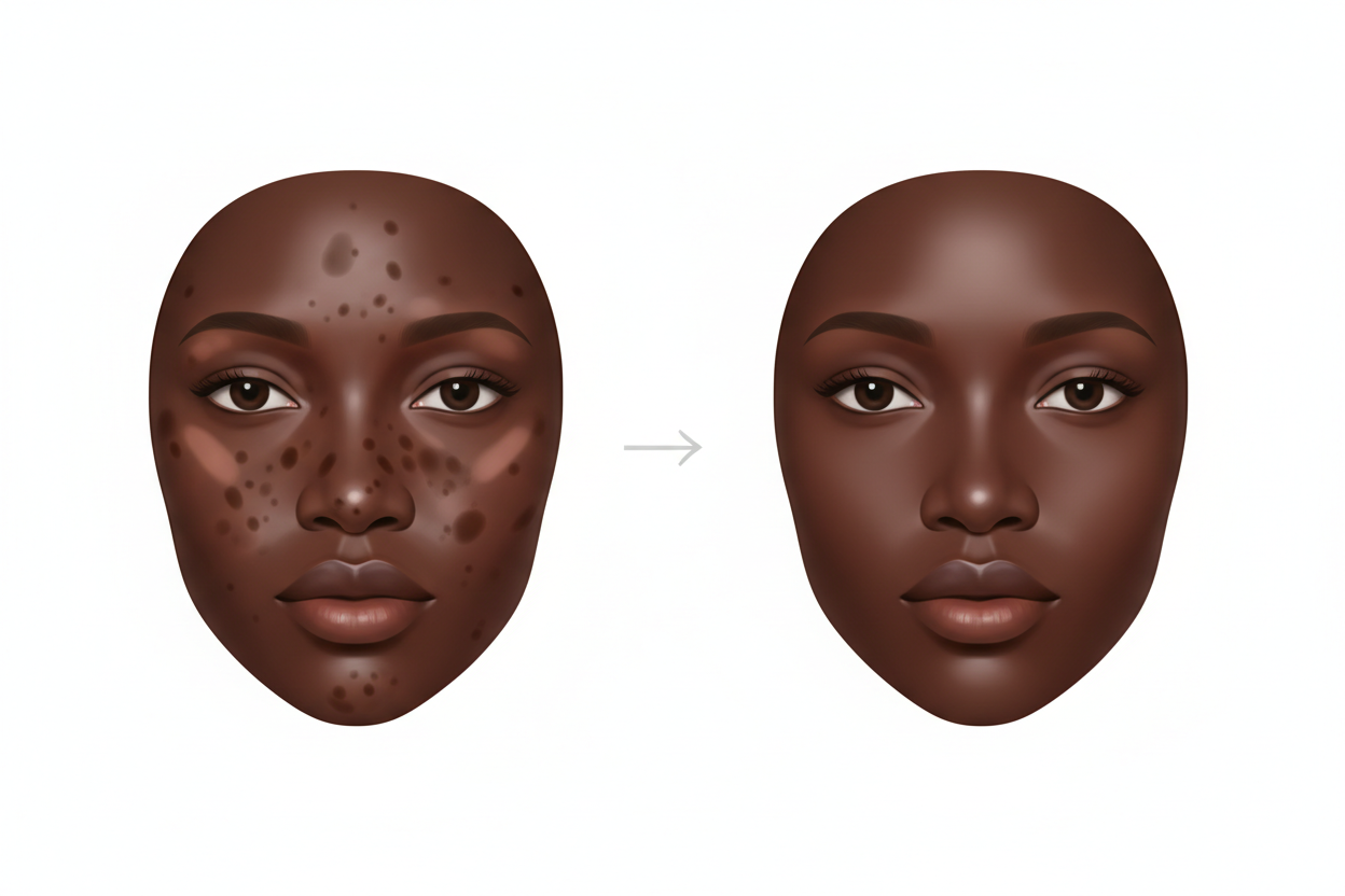 spots on the face not the head